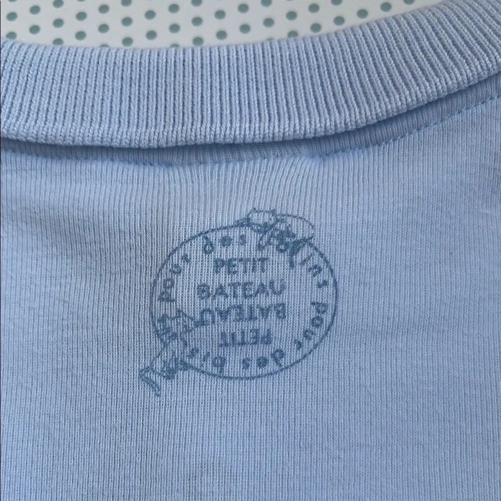 Petit Bateau Light Blue Polo Colar Bodysuit